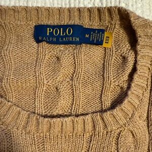 Polo Ralph Lauren Camel Cable Knit Sweater. mens M .